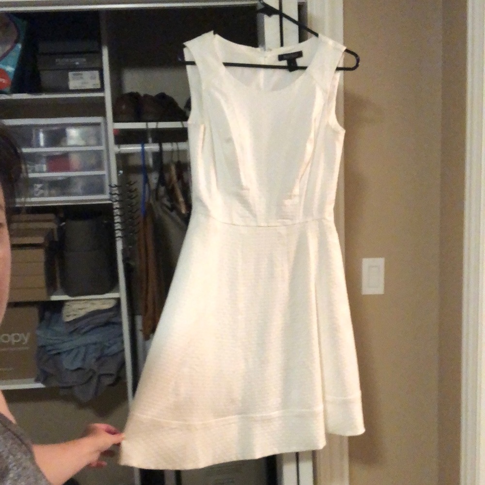 White flares zip up dress
